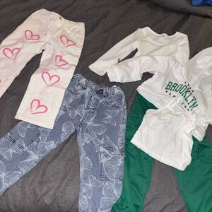 SHEIN Kids Clothing Set with Pink, White, and Green Accents